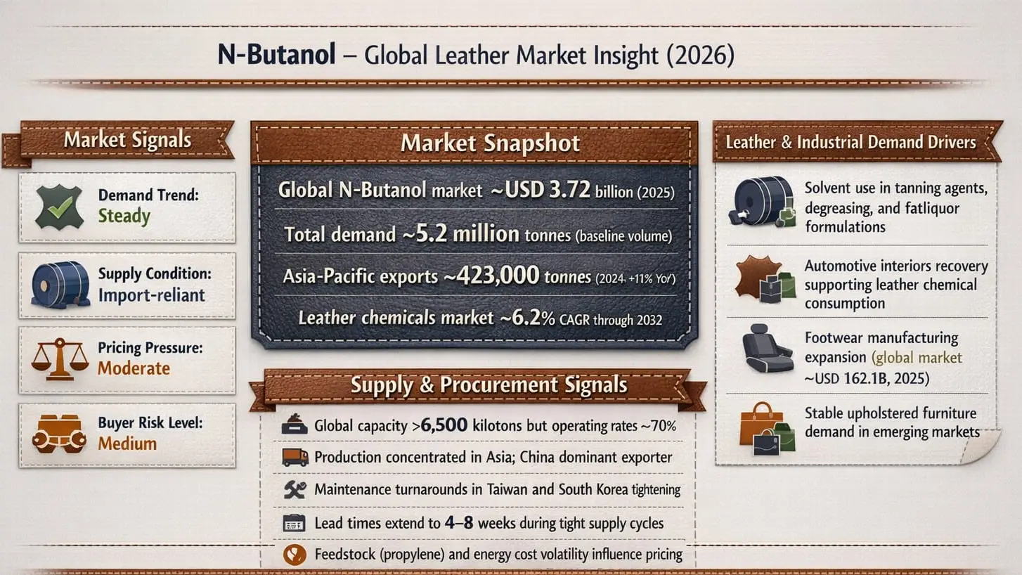 N-Butanol Global Market Insight for Leather Industry (2026)